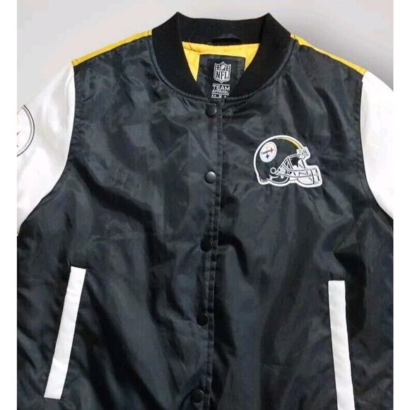 NFL Team Apparel Pittsburgh Steelers Quilted Bomber Jacket Size M - Picture 3 of 8